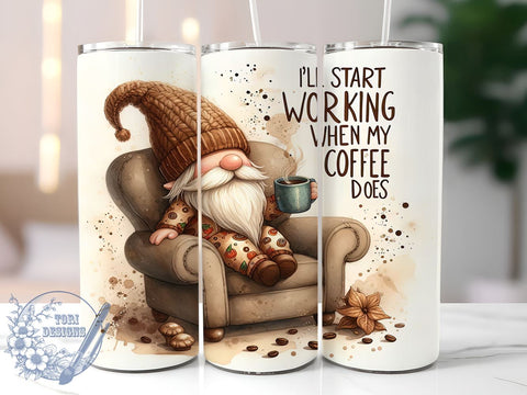 Gnome Design, Coffee Quote, Tumbler PNG, Sublimation Art, Coffee Lover Gift, Cute Gnome, Beverage Decor, Digital Download Sublimation ToriDesigns 