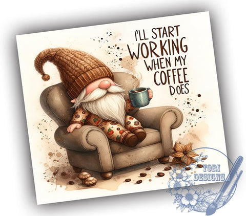 Gnome Design, Coffee Quote, Tumbler PNG, Sublimation Art, Coffee Lover Gift, Cute Gnome, Beverage Decor, Digital Download Sublimation ToriDesigns 