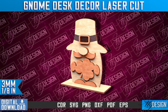 Gnome Desk Decor Laser Cut | Gnome Laser Cut Design | CNC File SVG Fly Design 
