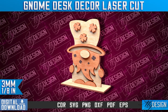 Gnome Desk Decor Laser Cut | Gnome Laser Cut Design | CNC File SVG Fly Design 