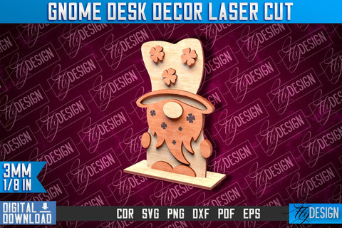 Gnome Desk Decor Laser Cut | Gnome Laser Cut Design | CNC File SVG Fly Design 