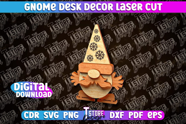Gnome Desk Decor Laser Cut | Gnome Laser Cut Design | CNC File SVG The T Store Design 
