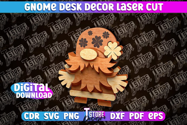 Gnome Desk Decor Laser Cut | Gnome Laser Cut Design | CNC File SVG The T Store Design 