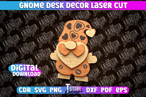 Gnome Desk Decor Laser Cut | Gnome Laser Cut Design | CNC File SVG The T Store Design 