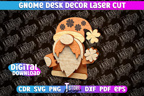 Gnome Desk Decor Laser Cut | Gnome Laser Cut Design | CNC File SVG The T Store Design 