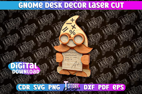 Gnome Desk Decor Laser Cut | Gnome Laser Cut Design | CNC File SVG The T Store Design 