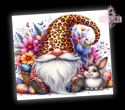 Gnome Easter 20oz Tumbler Wrap Sublimation Design, Straight Tapered Tumbler Wrap, Gnome Happy Easter Day Tumbler Png, Instant Digital Download Sublimation SvggirlplusArt 