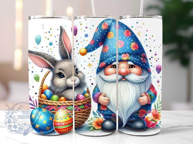 Gnome Easter Egg Basket 20 oz Skinny Tumbler Sublimation Design, Gnome Easter Tumbler Png, Straight & Tapered Tumbler Wrap, Instant Digital Download Sublimation ToriDesigns 