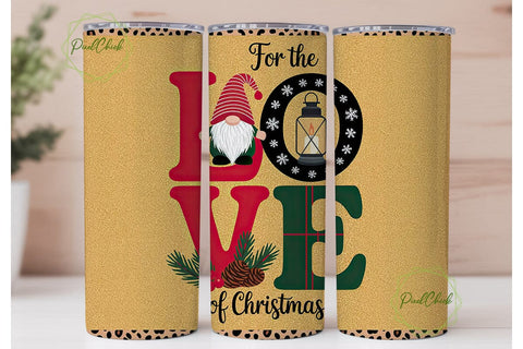 Gnome For The Love of Christmas Tumbler Sublimation PixelChick 