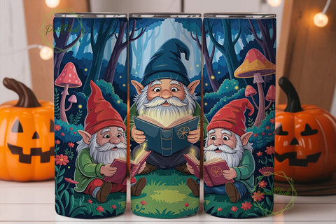 Gnome Forest Story Time 20oz Tumbler Sublimation PixelChick 