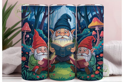 Gnome Forest Story Time 20oz Tumbler Sublimation PixelChick 