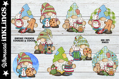 Gnome Friends Cookies And Cocoa Sublimation Clipart Sublimation Whimsical Inklings 