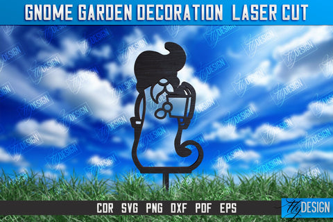 Gnome Garden Decoration Bundle | Garden Stakes | Lawn Stakes | Plant Stakes | CNC Files SVG Fly Design 