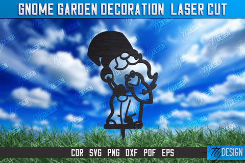 Gnome Garden Decoration Bundle | Garden Stakes | Lawn Stakes | Plant Stakes | CNC Files SVG Fly Design 