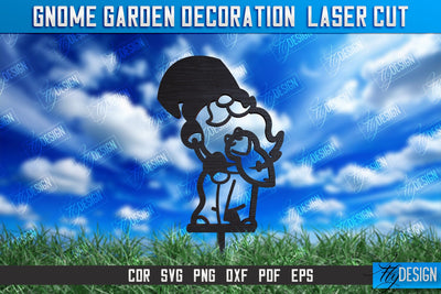Gnome Garden Decoration | Garden Stake | Lawn Stake | Plant Stakes | CNC File SVG Fly Design 
