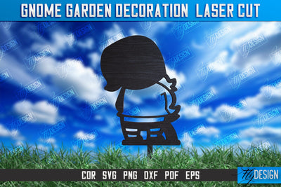 Gnome Garden Decoration | Garden Stake | Lawn Stake | Plant Stakes | CNC File SVG Fly Design 