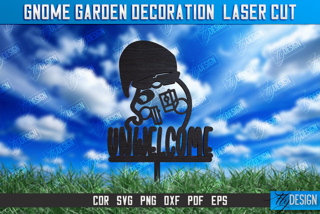 Gnome Garden Decoration | Garden Stake | Lawn Stake | Plant Stakes | CNC File SVG Fly Design 