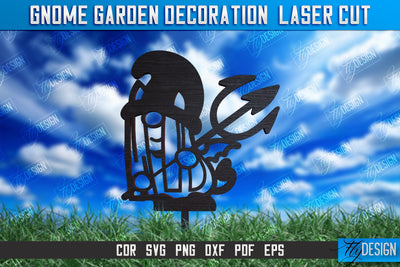 Gnome Garden Decoration | Garden Stake | Lawn Stake | Plant Stakes | CNC File SVG Fly Design 