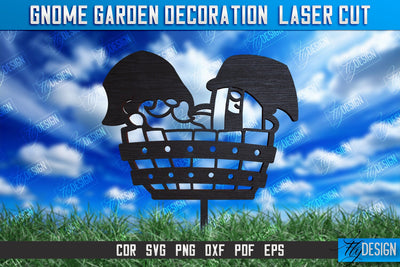 Gnome Garden Decoration | Garden Stake | Lawn Stake | Plant Stakes | CNC File SVG Fly Design 