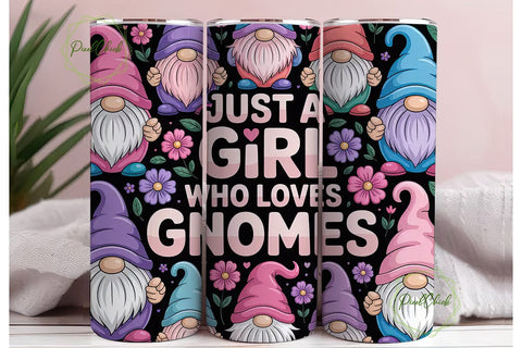 Gnome Girl 20oz Tumbler Design Sublimation PixelChick 