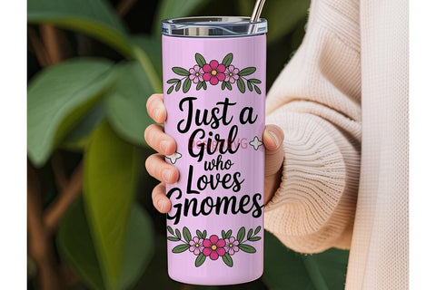 Gnome Girl 20oz Tumbler Wrap Sublimation DesignSVG 