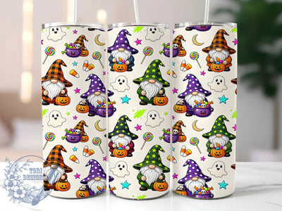 Gnome Halloween 20oz Tumbler, Halloween Gnomes, Spooky Design, 20oz Wrap, Festive Pattern, Whimsical Style, Sublimation Tumbler, Autumn Vibes Sublimation ToriDesigns 