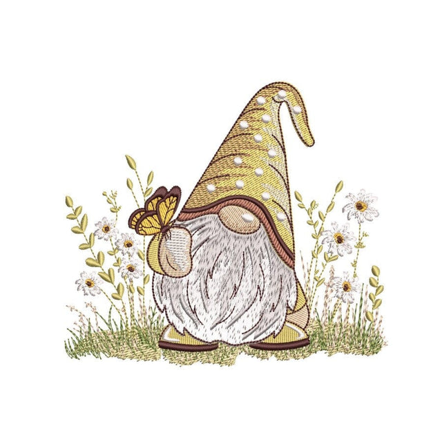 Gnome in Flowers Embroidery Design, 3 sizes, Instant Download Embroidery/Applique DESIGNS Nino Nadaraia 