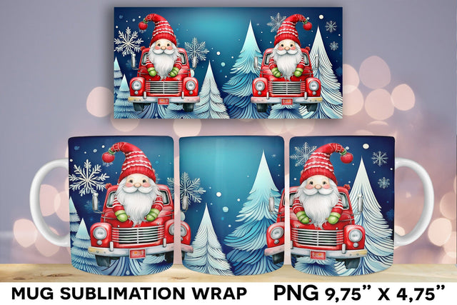 Gnome in Snowy Scene Wrap Sublimation Design Sublimation Natasha Prando 