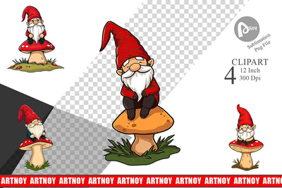 Gnome in the Forest Clipart Sublimation artnoy 