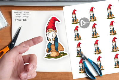 Gnome in the Forest Sticker Sublimation artnoy 