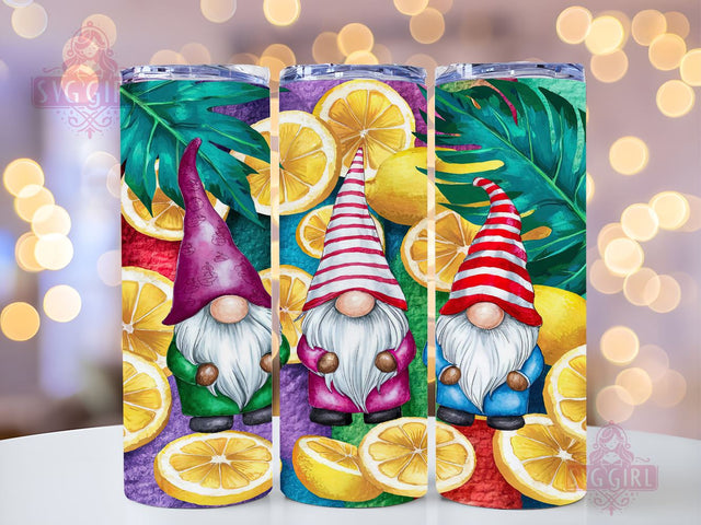 Gnome Lemon 20oz Tumbler Wrap Sublimation Design, Straight Tapered Tumbler Wrap, Gnome Tumbler Png, Instant Digital Download Sublimation SvggirlplusArt 