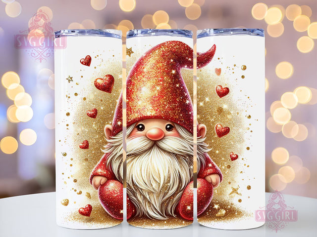 Gnome Love Valentine Tumbler Wrap, Gnome Sublimation Designs, Gnome Valentine 20 oz Skinny Sublimation Design, Valentines Day Wrap PNG File Sublimation SvggirlplusArt 
