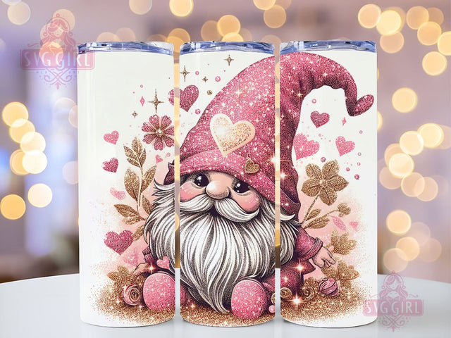 Gnome Love Valentine Tumbler Wrap, Gnome Sublimation Designs, Gnome Valentine 20 oz Skinny Sublimation Design, Valentines Day Wrap PNG File Sublimation SvggirlplusArt 