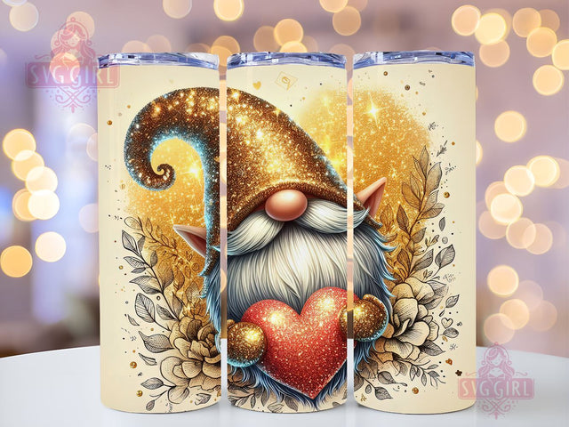 Gnome Love Valentine Tumbler Wrap, Gnome Sublimation Designs, Gnome Valentine 20 oz Skinny Sublimation Design, Valentines Day Wrap PNG File Sublimation SvggirlplusArt 