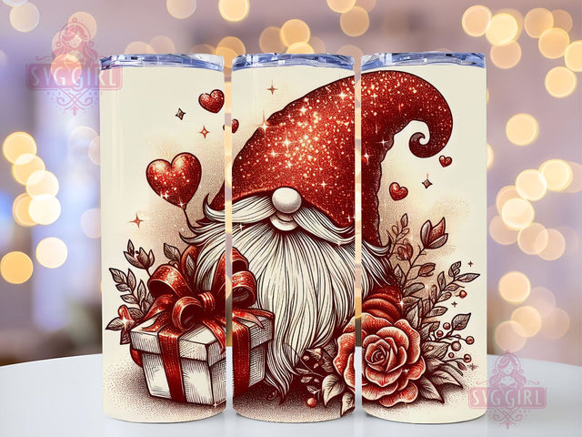 Gnome Love Valentine Tumbler Wrap, Gnome Sublimation Designs, Gnome Valentine 20 oz Skinny Sublimation Design, Valentines Day Wrap PNG File Sublimation SvggirlplusArt 