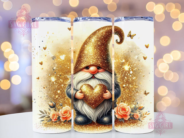 Gnome Love Valentine Tumbler Wrap, Gnome Sublimation Designs, Gnome Valentine 20 oz Skinny Sublimation Design, Valentines Day Wrap PNG File Sublimation SvggirlplusArt 