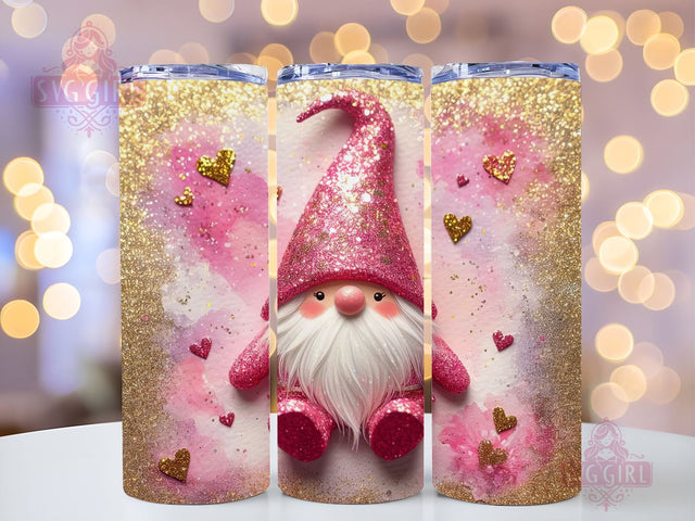 Gnome Love Valentine Tumbler Wrap, Gnome Sublimation Designs, Gnome Valentine 20 oz Skinny Sublimation Design, Valentines Day Wrap PNG File Sublimation SvggirlplusArt 