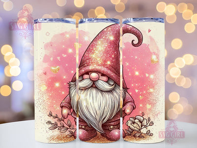Gnome Love Valentine Tumbler Wrap, Gnome Sublimation Designs, Gnome Valentine 20 oz Skinny Sublimation Design, Valentines Day Wrap PNG File Sublimation SvggirlplusArt 