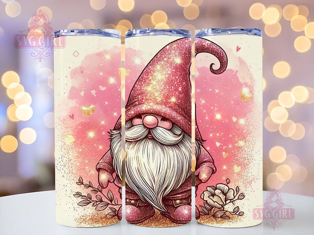 Gnome Love Valentine Tumbler Wrap, Gnome Sublimation Designs, Gnome Valentine 20 oz Skinny Sublimation Design, Valentines Day Wrap PNG File Sublimation SvggirlplusArt 