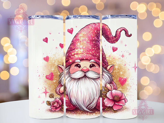 Gnome Love Valentine Tumbler Wrap, Gnome Sublimation Designs, Gnome Valentine 20 oz Skinny Sublimation Design, Valentines Day Wrap PNG File Sublimation SvggirlplusArt 