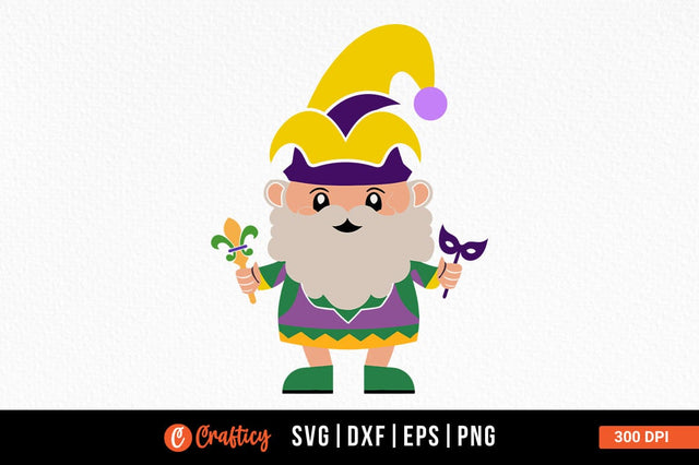 Gnome mardi gras SVG Design SVG Designangry 