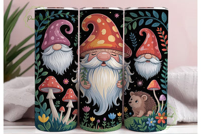 Gnome Mushroom Forest 20oz Tumbler Wrap Sublimation PixelChick 