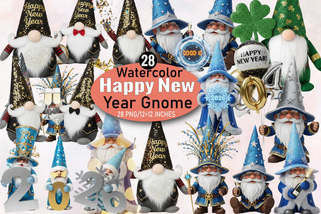 Gnome New Year Graphics, Gnome Bundle. Sublimation SVGArt 