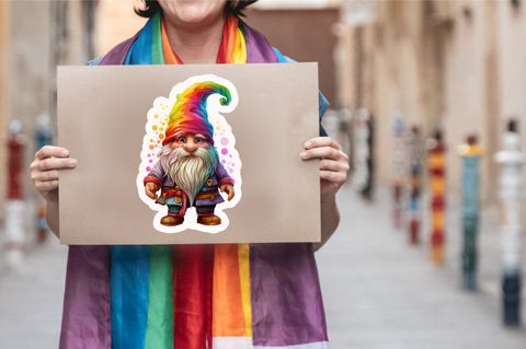 Gnome of pride Sticker Design Sublimation Regulrcrative 