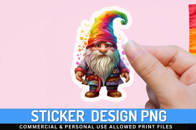 Gnome of pride Sticker Design Sublimation Regulrcrative 