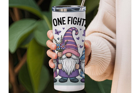 Gnome One Fights Alone 20oz Tumbler Sublimation DesignSVG 