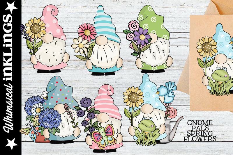 Gnome Pals Spring Flowers Sublimation PNG 2024 Sublimation Whimsical Inklings 