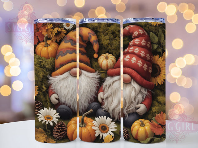 Gnome Pumpkin Fall Leaves Tumbler, Fall Leaves Wrap, Autumn Gnome Design, 20oz Sublimation Wrap, Harvest Pumpkin Tumbler, Rustic Fall Drinkware, Seasonal Autumn Wrap Sublimation SvggirlplusArt 