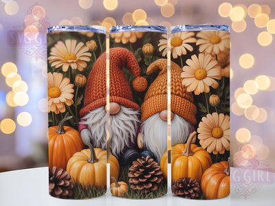 Gnome Pumpkin Fall Leaves Tumbler, Fall Leaves Wrap, Autumn Gnome Design, 20oz Sublimation Wrap, Harvest Pumpkin Tumbler, Rustic Fall Drinkware, Seasonal Autumn Wrap Sublimation SvggirlplusArt 