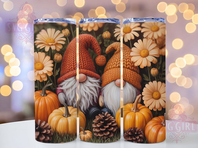 Gnome Pumpkin Fall Leaves Tumbler, Fall Leaves Wrap, Autumn Gnome Design, 20oz Sublimation Wrap, Harvest Pumpkin Tumbler, Rustic Fall Drinkware, Seasonal Autumn Wrap Sublimation SvggirlplusArt 
